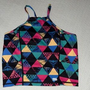 Colorful Geometric Crop Top